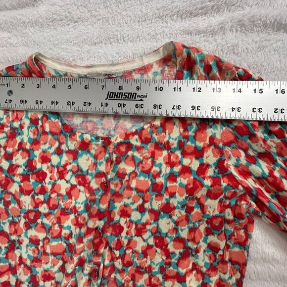 Halogen Womens Floral Button Up Cardigan Sweater Medium Lightweight Multicolor - Picture 7 of 9